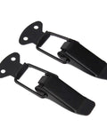 Two Pack Front Bumper Hook Lock Clips Universal Quick Release Bumper Trunk Clips Self Adhesive Fasteners in black iron finish