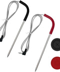 2 pack meat thermometer probes for Pit Boss pellet grills and smokers, waterproof 3.5 mm plug probes with grommets, replacement set.