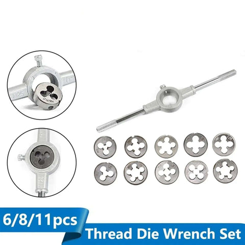 Premium Metric Die Wrench Kit Including 6 To 11 Pieces High Grade Bearing Steel Hand Tools For Thread Repair And Precision Projects That Rock. 6/8/11pcs thread die wrench set, bearing steel