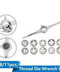 Get A Sweet Die Wrench Set With 6 8 Or 11 Pieces For Crushing Precision Threads On Every DIY Project Using Heavy Duty Bearing Steel Taps And Hand Tools, 6/8/11pcs thread die wrench set