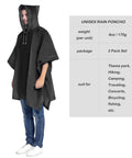 Waterproof Reusable Rain Ponchos For Adults Two Pack With Drawstring Hood EVA Material Eco Friendly shown worn by model