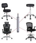 Workhorse Gas Lift Cylinder For Office Chairs And Stools, Adjustable From 14 To 22 Inches With An 8 Inch Stroke, shown with chairs.