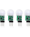 Dope Mini Pyroelectric PIR Motion Sensor Module For DIY Electronics Infrared Body Heat Detector Compact IR Sensor With Repeatable Trigger 4 Pack For Projects And Pro Home Automation, 4 green PCB modules