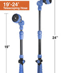 Adjustable Thumb Control Garden Watering Wand with 19 to 24 Inch telescoping reach, eight spray patterns visible, heavy duty design