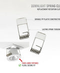 Downlight Spring Clip, Silver PP Plastic Retention Clip for Recessed Lighting Ceiling Fixtures (1 PC) positioned in ceiling housing.