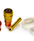 Tig Torch Mount Adapter Kit For CK And Non CK Torches For 17 18 And 26 Torches With Gas Lens And Wedge Style Collet Three Thirty Second Inch Insulators And O Rings To Mount Cups On 17 To 26 Torch Models, showing components.