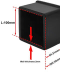 Heavy Duty Rubber Furniture Glide Caps Square Chair Leg Covers Non Slip Floor Savers with detailed dimensions shown.