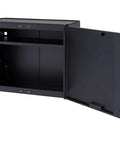 24 Inch Garage Wall Storage Cabinet With Heavy Duty 22 Gauge Steel Wall Mount Design Adjustable Shelf Reversible Door For Tool Storage Cleaning Supplies And Small Gear In Black