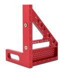 Red 3D Multi Angle Measuring Ruler For Woodworking And Carpentry, Aluminum Alloy Square Protractor With 0 To 90 Degree Range