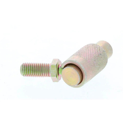Quick Release Cable End For Throttle Linkage 5/16-24 RH Thread Steel Stud, .341 in ball, knurled body, side view
