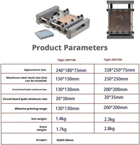 Desktop Manual PCB Solder Paste Printing Table For SMT Stencil Printing, Precision Mini Screen Printer For 150 By 150 mm PCBs