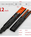 Two Pack Heavy Duty Soft Close Drawer Slides Bottom Mount Concealed Cabinet Glides 12 To 20 Inches with 12 inch length and cold rolled steel material.