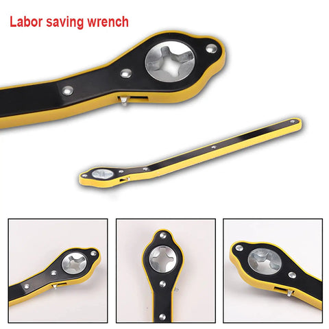 360 Degree Swivel Head Jack Ratchet Wrench With Forward And Reverse Knob, Labor Saving Hand Tool for Quick Tire Changes