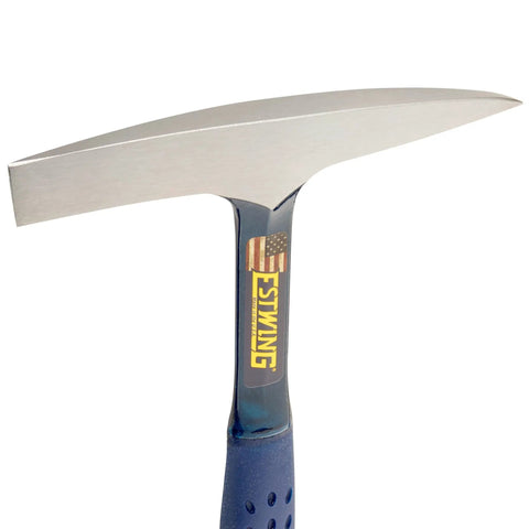 Workhorse Welding And Chipping Hammer With Forged Steel Construction And Shock Reduction Grip 14 Oz USA Made Slag Removal Tool For Welds And Metalworking Dual Sided Chisel And Precision Tip E3WC with blue grip