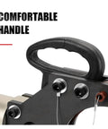 Close-up of comfortable grip handle on Heavy Duty Hydraulic Crimping And Cable Cutting Tool For Tight Spaces, Featuring Durable Heat Treated Blades.