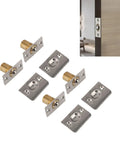Solid Brass Door Ball Catch Set With 4 Adjustable Spring Closet Latches for cabinets shown with installation example
