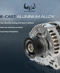 OEM Style Replacement Alternator For 2014 To 2017 Mazda 6 2.5 L4 Engine With Rust Proof Coating, die-cast aluminum alloy design.