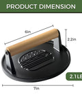 Cast Iron Smash Burger Press 7 Inch for Juicy Patties and Crispy Bacon Grooved Grill Press Tool for Blackstone Camp Chef Weber