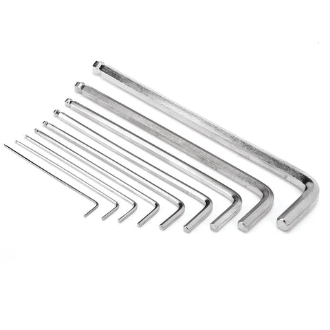 Heavy Duty Nine Piece Metric Hex Key Set Wrench Kit Storage Cover Chrome Vanadium Steel Auto Repair Machine Handles 1 5 Mm To 10mm Bolts Rugged Build Stops Snapping Grinds Fixed Repairs Shop Mechanics Finish Work Save Avoid Brands, chrome vanadium hex keys