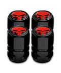Skull Tire Valve Stem Caps Pack of 4 Dope Airtight Dustproof Covers for Cars, Trucks, Motorcycles, SUVs and Bikes Universal Fit Red