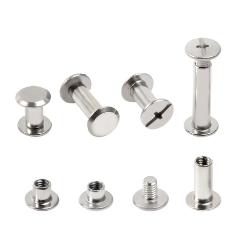 Leather Craft Chicago Screw Kit With 115 Sets Of 304 Stainless Binding Screws And Posts, various lengths shown