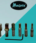 Set of 7 HSS square punches 1/8in to 3/8in from Rotary Broach Live Revolving Center Kit For Lathe MT3 Fit High Precision Internal Square Hole Broaching Tool And 7 Pc HSS Square Punch Set 1/8in To 3/8in Heavy Duty Tailstock Attachment