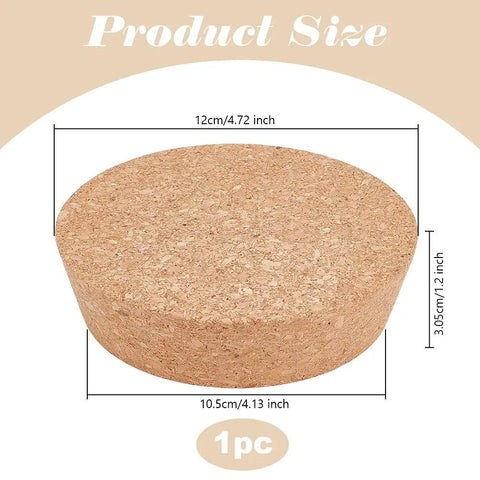 Large Cork Stoppers 4.1 to 4.7 Inch Bottle Corks showing dimensions and thickness, tapered plug for kitchen use, 1pc pack