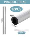 12 Pack Self Adhesive Pipe Insulation Foam Tubes With Aluminum Foil Wrap And Ties, dimensions and details shown