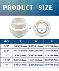 2 Inch White PVC Union Coupling Pipe Fitting With EPDM O Ring Socket To Socket product size chart and dimensions