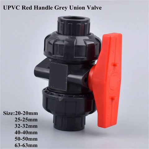 Grey Hose Connector Set 15 Piece Double Union Ball Valve Garden Watering Fittings For Quick Disconnects And Flexible Outdoor Irrigation And Lawn Watering System, UPVC 20-20mm
