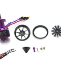 50mm EDF Ducted Fan With 11 Blades 4300KV RC Brushless Motor 40A ESC parts laid out for 4S RC Jet Airplanes