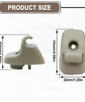 Product dimensions shown for 2 Pcs Beige Sun Visor Clips For Dodge Ram 1500 2500 3500 4500 5500, Sun Visor Retainer Clip Replacement OE 1HS09BD1AA