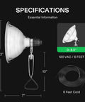 Heavy Duty Clamp Lamp Set With Detachable 8.5 Inch Aluminum Reflector For Up To 150 Watt E26 Socket No Bulb Included