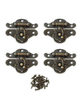 Kickass Solid Four Pack Retro Zinc Alloy Hasp Latches In Vintage Bronze Tone, 49x38mm, perfect for antique cabinet makeovers.