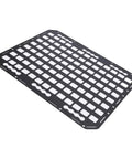 Angled view of a Modular Vehicle Storage Panel Built Tough Aluminum Rack For Sedans SUVs Trucks And More L Track Compatible