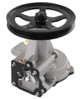 RADHLBNIU vacuum pump with black multi-groove pulley on gray aluminum housing; compatible with GM SUVs.