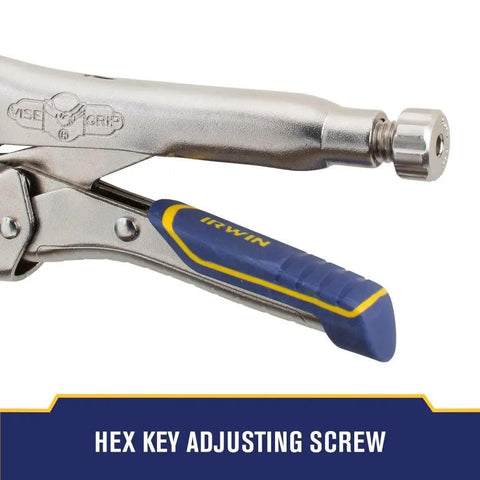 Close-up of hex key adjustment on Welding Pliers With Fast Release And C Clamp Locking 11 Inch High Temperature Work Ready