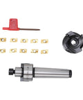 400R 50 22 4T Face End Mill Set With MT3 Holder And 10 Carbide Inserts, includes carbide inserts and tool holder.