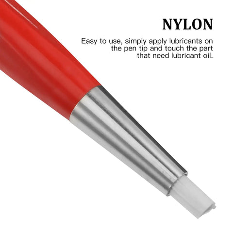 Drilling Cleaning Pen With Fiberglass Brush And Precision Abrasive Stick, red pen with nylon brush tip close-up