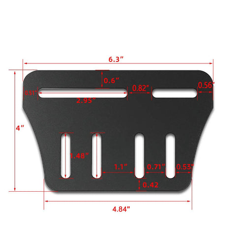 Premium Universal Bed Frame Brackets And Headboard Connectors Black 2 Piece Steel Plates detailed dimensions and design.