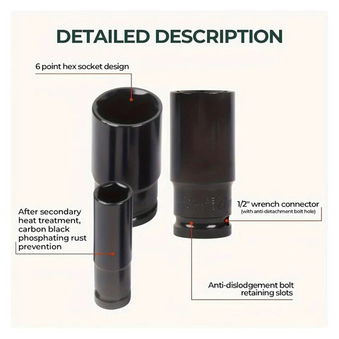 6-point hex socket design from 20 Pieces 8 To 32 Millimeters Hex Air Socket Set With Extensions For Electric Wrench And Air Gun Repairs