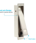 2 Pack Pocket Door Pull Handle Set With Flush Mount Finger Edge Push To Open Recessed Pulls For Pocket Sliding Doors And Cabinets Brushed Nickel Finish Easy Install Sleek Modern Hardware, fixed-axis design