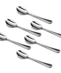 Set of 6 Demitasse Espresso Spoons with polished finish, stainless steel, 4.7 inch for coffee, tea, dessert, and after dinner use.