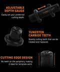 Turbo Shaft Freehand Power Carving Attachment For Angle Grinder 20 Millimeter Diameter with adjustable depth gauge and carbide teeth