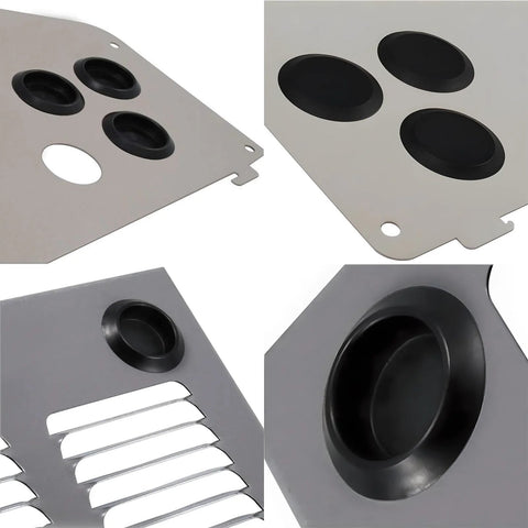 50 Pack Plastic Hole Plugs For Auto Body And Sheet Metal installed in various metal panels.