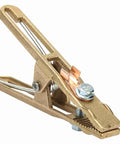 Top Tier Brass Welding Earth Clamp For 260A 300A 500A showing heavy-duty brass design with copper contact for superior conductivity.