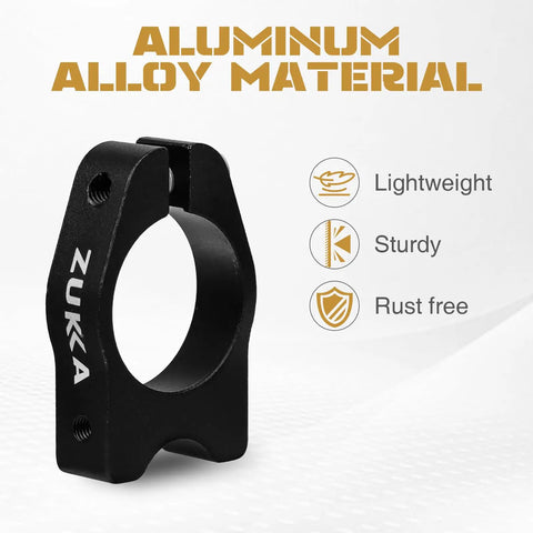 31.8mm Bike Seat Clamp 1.25 Inch Seat Post Clamp With Installation Holes For Rear Rack And Cargo Rack Aluminum Alloy Black Fits 31.8mm Seat Tube For Easy Gear Hauling On Commuter Or MTB Setups focusing on aluminum alloy material, lightweight, sturdy, and rust-free properties.