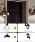 Motion Sensor LED Bulbs Dusk To Dawn 13W 100W Equivalent Auto On Security Lighting For Indoor Outdoor 5000K Cool White, 12Ft 18Ft Range, Stays On 30 Seconds, Two Pack in bronze wall sconces