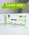 Nifty Tiny Handheld Magnetic Bubble Spirit Level With Clear Acrylic Measure Stick For Sweet Quick Picture Hanging Alignment On All Your Weekend Diy And Barn Repairs, showing size and measurement details.