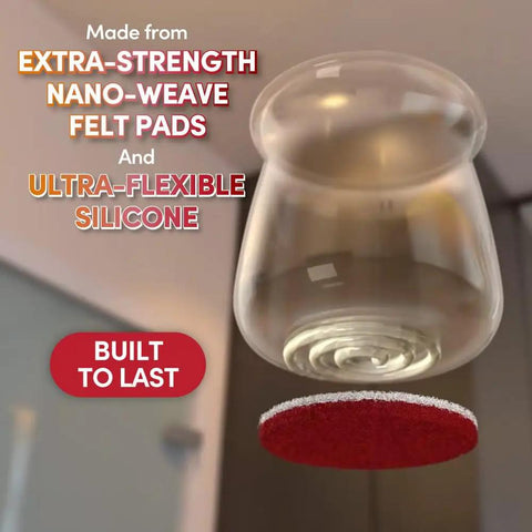 Stretchable Chair Leg Protectors For Hardwood And Tile Floors with nano-weave felt pads and flexible silicone, close-up view
